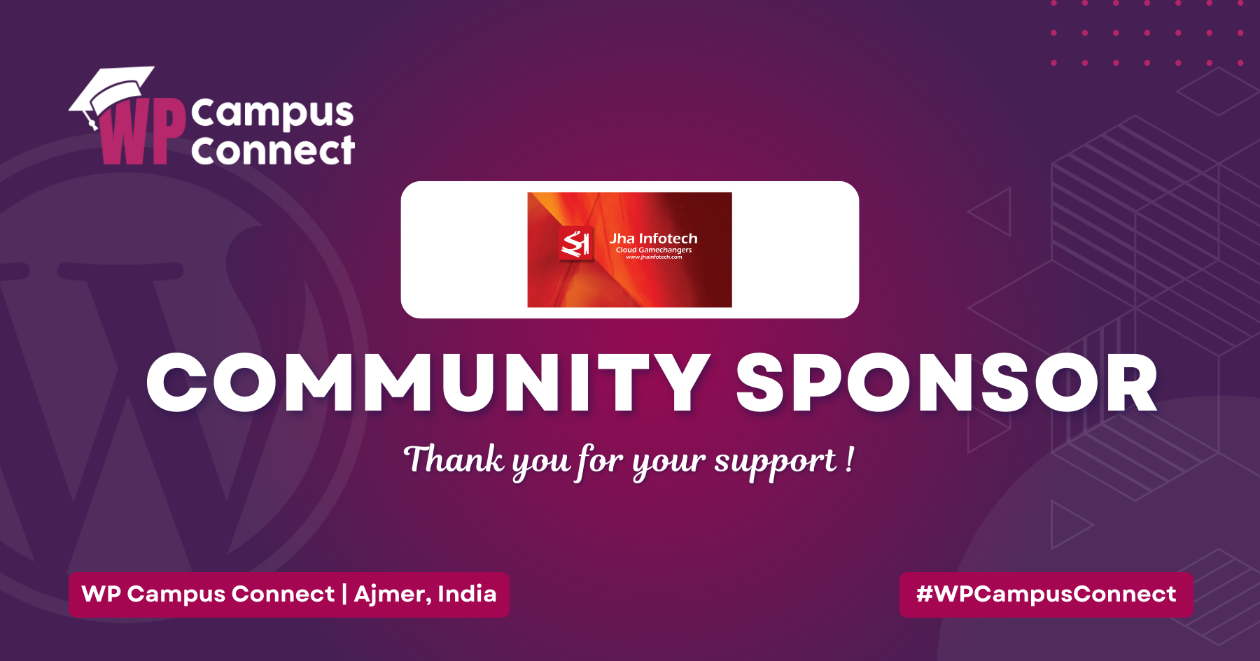 Jha InfoTech Pvt Ltd is our Community Sponsor