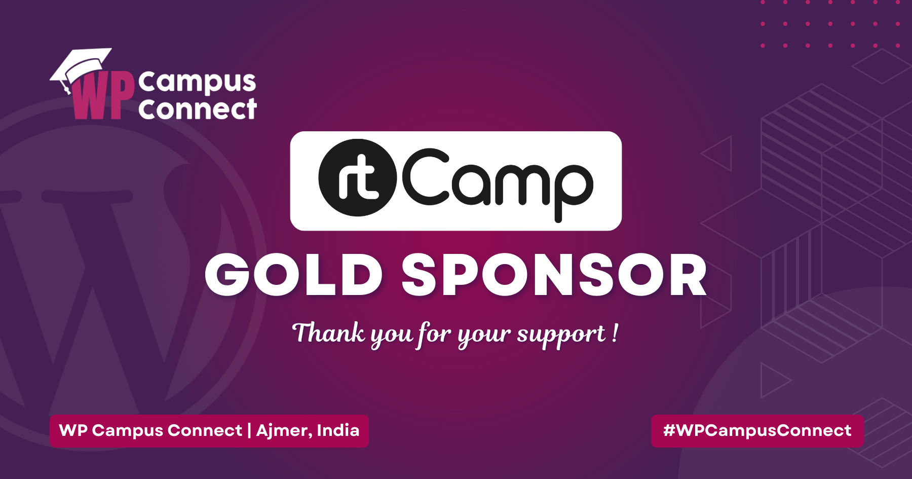 rtCamp is our Gold Sponsor