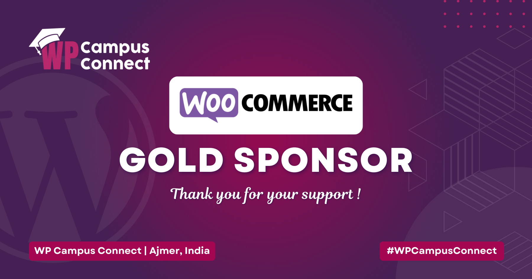 Woo is our Gold Sponsor