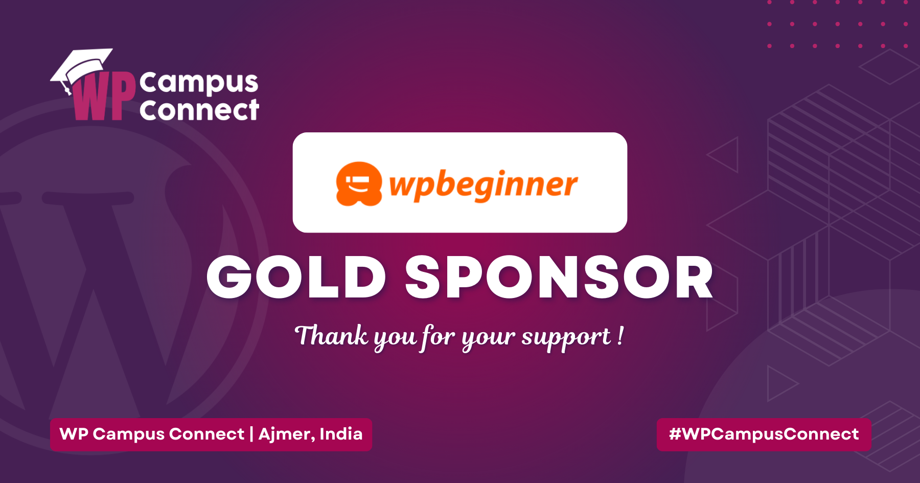 WPBeginner is our Gold Sponsor