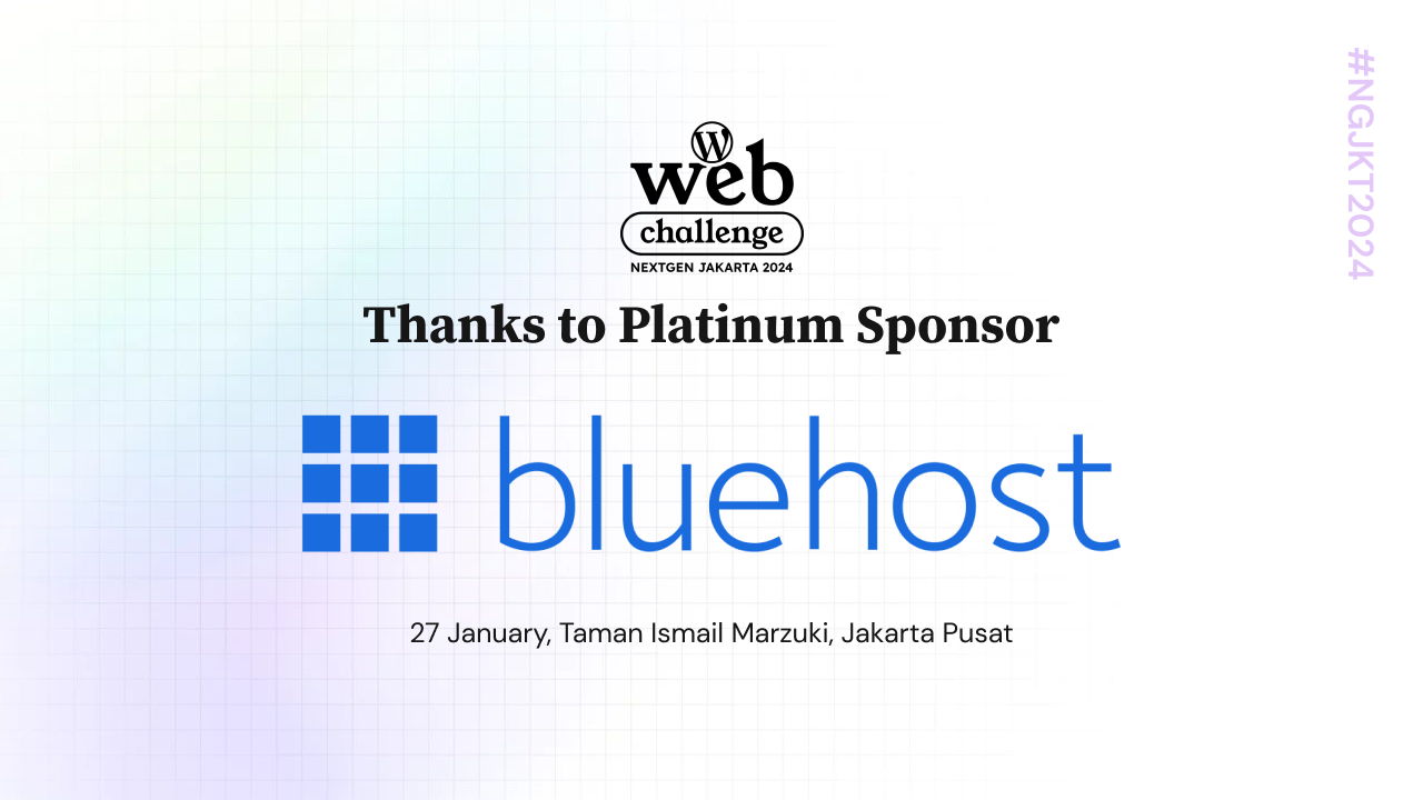 Terima kasih Platinum Sponsor, Bluehost