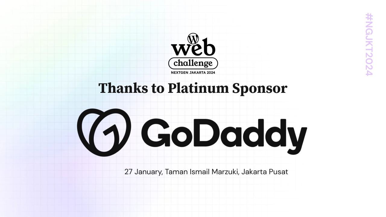 Terima kasih Platinum Sponsor, GoDaddy
