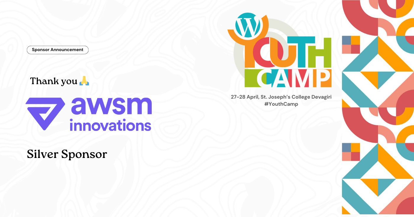 Thank You Awsm Innovations for Sponsoring YouthCamp Kozhikode