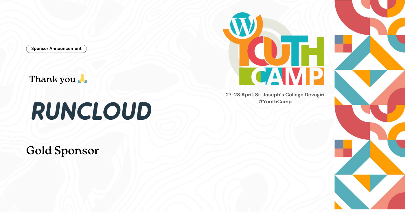 Thank You RunCloud for Sponsoring YouthCamp Kozhikode